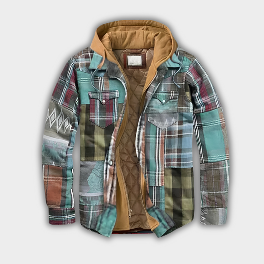 Luna Moda | Ciepły patchworkowy płaszcz